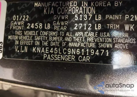 2022 Kia Stinger Gt1 from USA, damaged, VIN KNAE45LC9N6119471